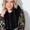 Γιλέκο fleece μακρύ σε γραμμή Α με κουκούλα