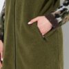 Γιλέκο fleece μακρύ σε γραμμή Α με κουκούλα