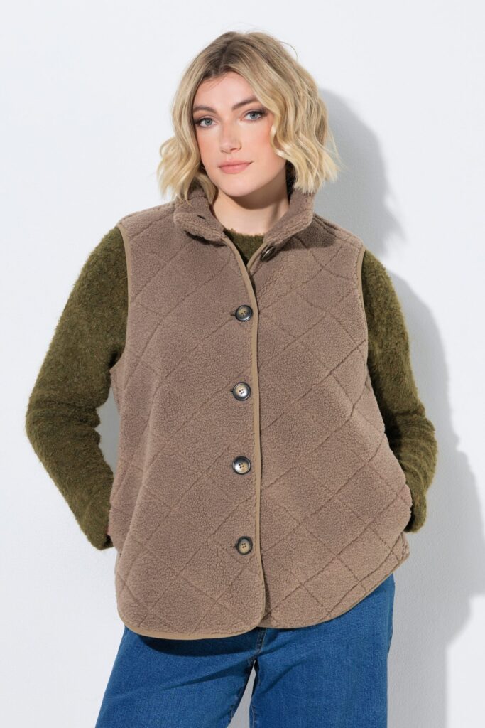 Γιλέκο fleece σε γραμμή Α με όρθιο γιακά