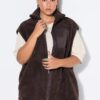 Γιλέκο oversized, teddy fleece με πλήρη επένδυση