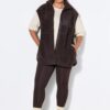 Γιλέκο oversized, teddy fleece με πλήρη επένδυση