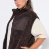 Γιλέκο oversized, teddy fleece με πλήρη επένδυση