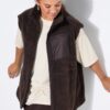 Γιλέκο oversized, teddy fleece με πλήρη επένδυση
