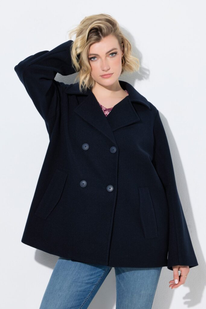 Ημίπαλτο oversized με γιακά και σταυρωτό κλείσιμο