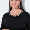 Μπλούζα από ελαστικό ύφασμα με διακοσμητικά στρας
