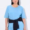 Μπλούζα basic με χαλαρή εφαρμογή και κοντά μανίκια