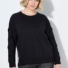 Μπλούζα φούτερ oversized με κεντημένες καρδιές στα μανίκια