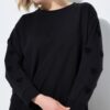 Μπλούζα φούτερ oversized με κεντημένες καρδιές στα μανίκια