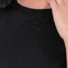 Μπλούζα με μικρό ριμπ γιακά και κοντά μανίκια