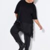 Μπλούζα oversized με ασύμμετρο τελείωμα και δαντέλα