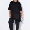 Μπλούζα oversized με ασύμμετρο τελείωμα και δαντέλα