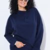 Μπλούζα oversized με όρθιο γιακά και μακριά μανίκια