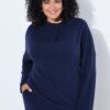 Μπλούζα oversized με όρθιο γιακά και μακριά μανίκια