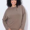 Μπλούζα oversized με όρθιο γιακά και μακριά μανίκια