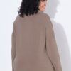 Μπλούζα oversized με όρθιο γιακά και μακριά μανίκια