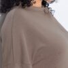 Μπλούζα oversized με όρθιο γιακά και μακριά μανίκια