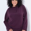 Μπλούζα oversized με όρθιο γιακά και μακριά μανίκια