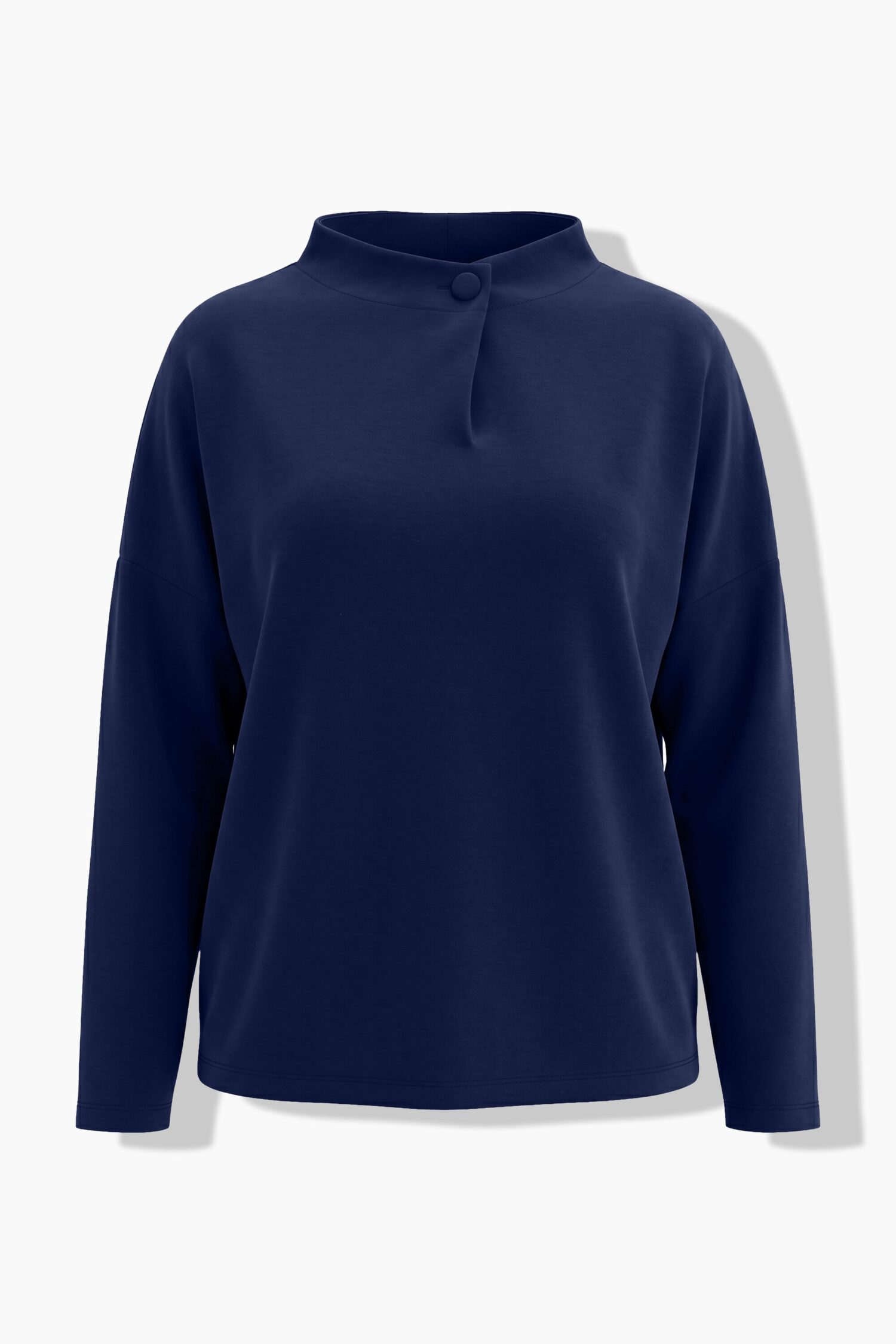 Μπλούζα oversized με όρθιο γιακά και μακριά μανίκια