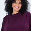 Μπλούζα oversized με όρθιο γιακά και ντραπέ ώμους