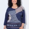 Μπλούζα oversized με στρογγυλή λαιμόκοψη και σχέδιο