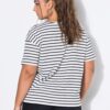 Μπλούζα oversized, ριγέ με διακριτικό κέντημα