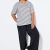 Μπλούζα oversized, ριγέ με διακριτικό κέντημα