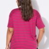 Μπλούζα oversized, ριγέ με διακριτικό κέντημα