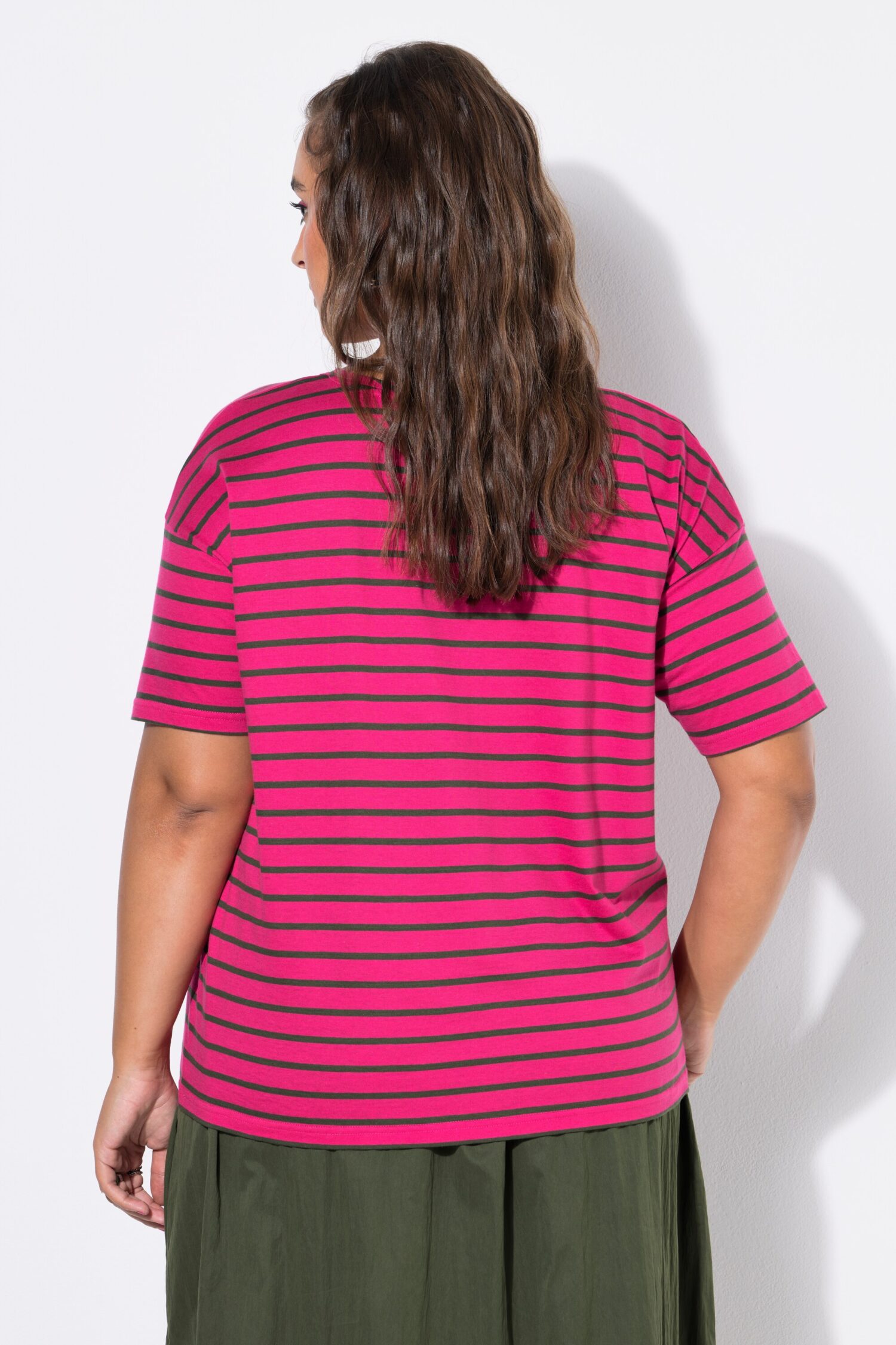 Μπλούζα oversized, ριγέ με διακριτικό κέντημα