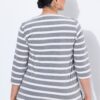 Μπλούζα ριγέ oversized με γράμματα και διακοσμητικά στρας
