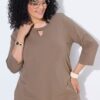 Μπλούζα σε γραμμή Α με στρας στο τελείωμα