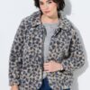 Μπουφάν fleece λεοπάρ με διακριτικές τσέπες