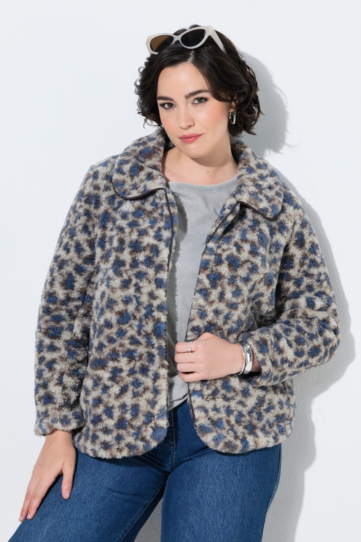 Μπουφάν fleece λεοπάρ με διακριτικές τσέπες