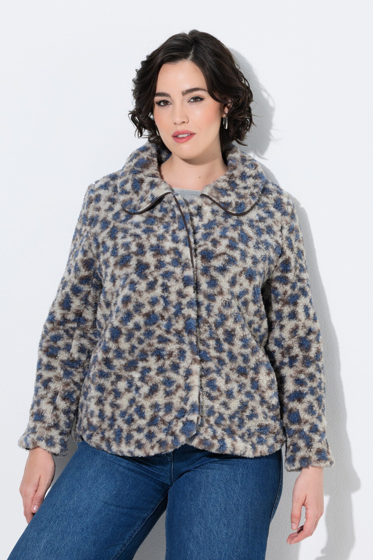 Μπουφάν fleece λεοπάρ με διακριτικές τσέπες