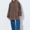 Μπουφάν fleece με καπιτονέ κουκούλα