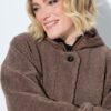 Μπουφάν fleece με καπιτονέ κουκούλα