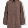 Μπουφάν fleece με καπιτονέ κουκούλα