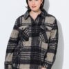 Μπουφάν fleece oversized με καρό σχέδιο