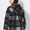Μπουφάν fleece oversized με καρό σχέδιο
