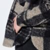 Μπουφάν fleece oversized με καρό σχέδιο
