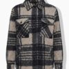 Μπουφάν fleece oversized με καρό σχέδιο