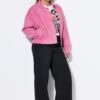 Μπουφάν oversized σε σουέτ look με φερμουάρ
