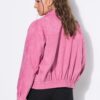 Μπουφάν oversized σε σουέτ look με φερμουάρ