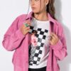 Μπουφάν oversized σε σουέτ look με φερμουάρ