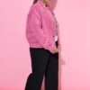 Μπουφάν oversized σε σουέτ look με φερμουάρ