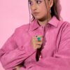 Μπουφάν oversized σε σουέτ look με φερμουάρ