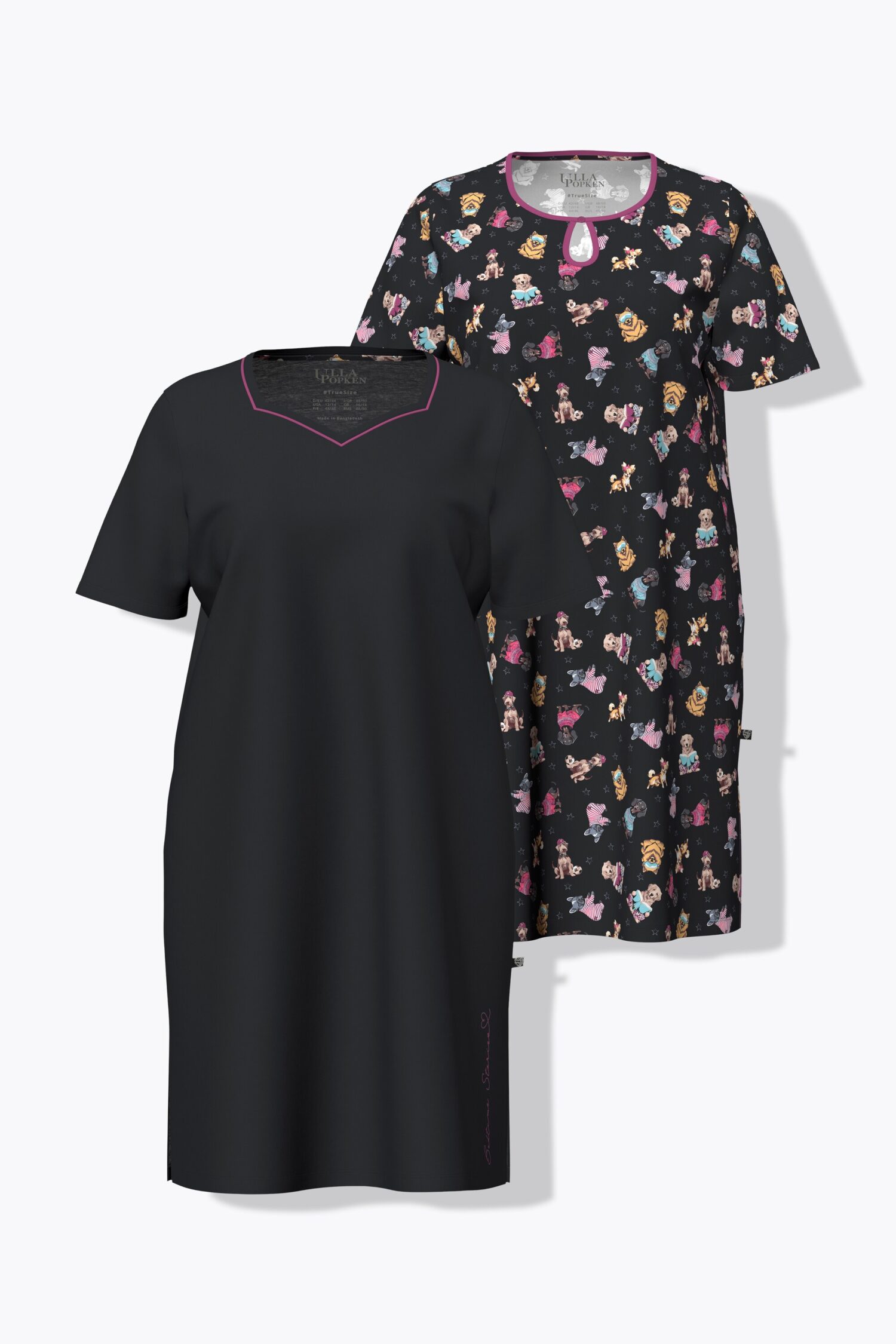 Νυχτικά oversized σε συσκευασία 2 τεμαχίων με κοντά μανίκια
