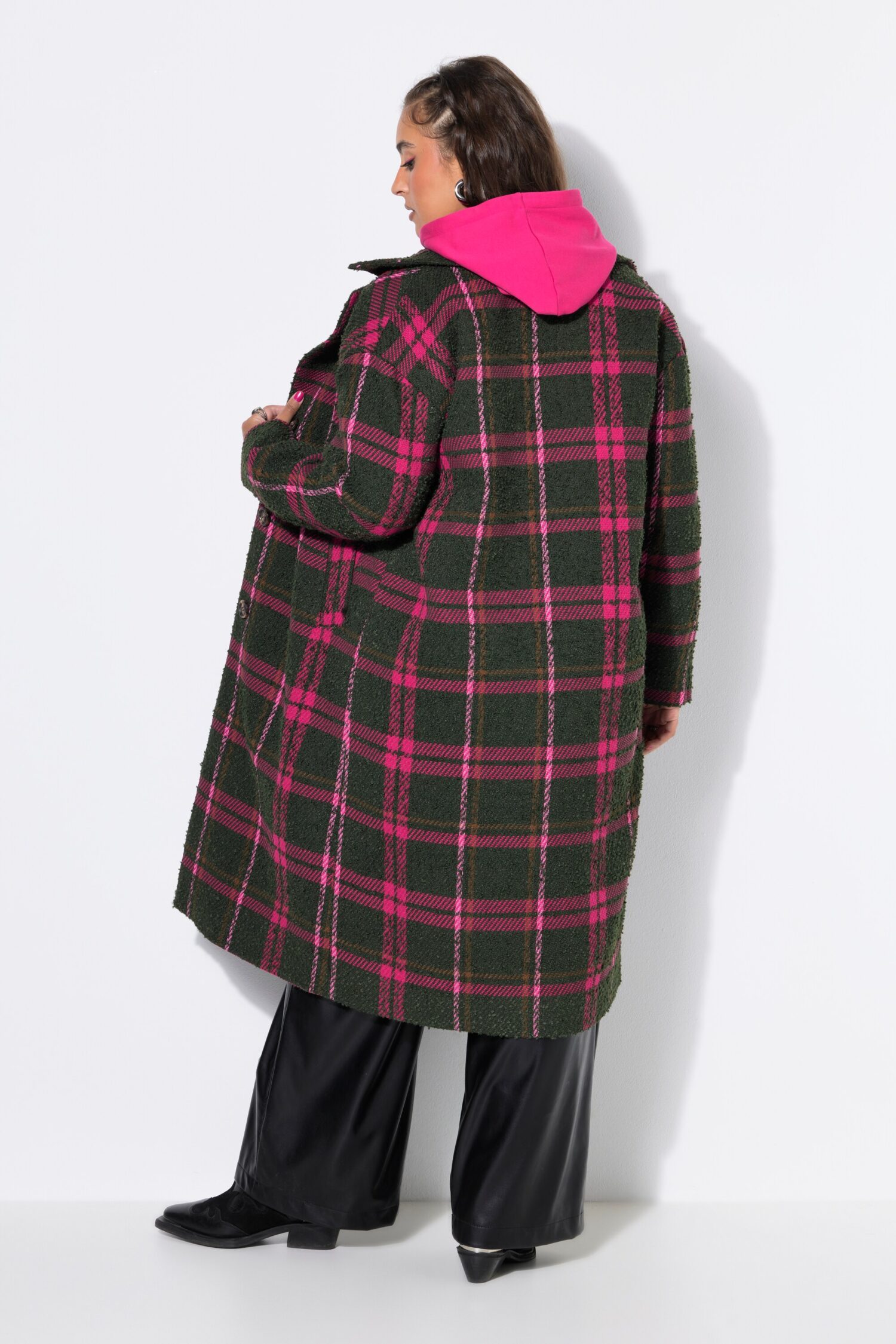 Παλτό oversized, καρό με πλήρη επένδυση