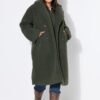 Παλτό oversized, teddy με διπλό κούμπωμα