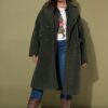 Παλτό oversized, teddy με διπλό κούμπωμα