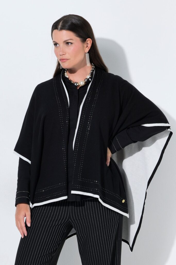 Πόντσο πλεκτό, oversized με στρας